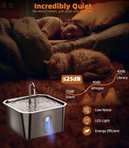 4L Large Capacity Cat Water Fountain Stainless Steel - Image 4
