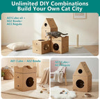 Modular Cardboard Cat Condo System, Bowl-Shaped Cat Bed Module, Foldable - Image 6