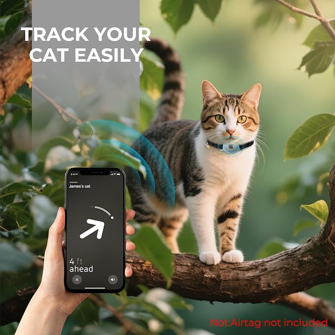 AirTag Cat Collar, Breakaway Cat Air Tag Collar, Reflective Cat Collar - Image 2