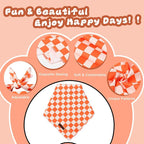 Fall Dog Bandana – Orange Gingham Plaid Triangle Scarf - Image 2