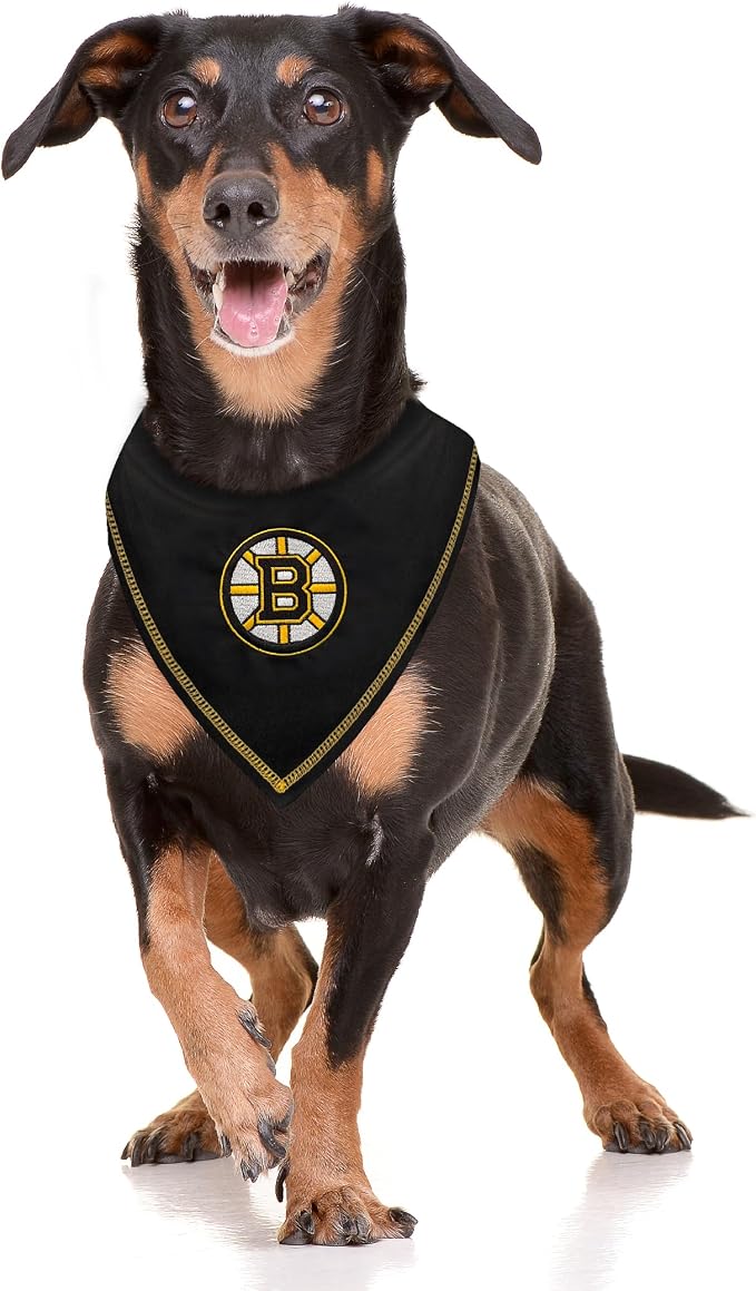 Pets First NHL Boston Bruins TIE Bandana, Size Small/Medium. Dog Bandana Scarf - Image 2