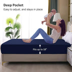 Twin Mattress Protector Waterproof, Fitted Sheet Style Breathable Cooling - Image 4