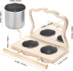 Bird Perch Platform Toy with Mirror, Standing Rack & Stainless Steel Bowl - Image 6