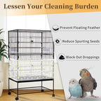 Daoeny Large Bird Cage Cover, Bird Cage Seed Catcher, Adjustable Soft Nylon - Image 2