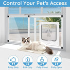 Sliding Cat Door for Window, Fits 32"-37" Width Window, 2-Min Install | - Image 2