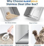 2 Pack 8" Deep Stainless Steel Litter Box - Image 7