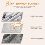 Waterproof Dog Blankets Pet Blanket 50"x60", Soft Fluffy Sofa Car Bed Protector - Image 3