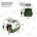 MoNiBloom 22-Inch Dog Crate Plastic 2-Door Top Loading Cat Carrier, Hard-Sided - Image 2