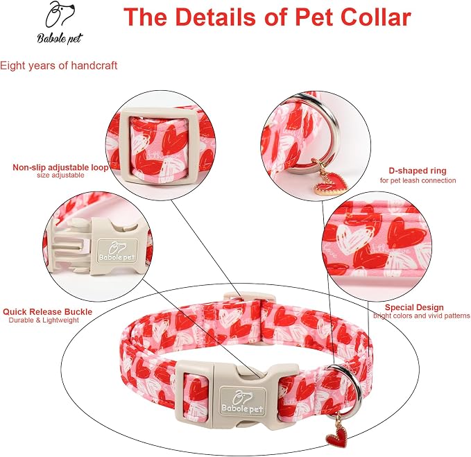 Valentines Dog Collar for Medium Dogs - Image 3