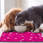 Dog Food Mat, Absorbent Water Bowl Mats Cat Pet Feeding Placemats Pink 24 * 32 - Image 7