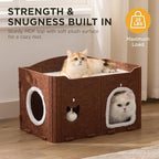 Joydeco Cat House for Indoor Cats, Extra Wide Scratch Resistant Felt Cat Condo - Image 4