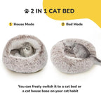 CATISM Cat Bed, Plush Hooded Cat Beds - Image 3