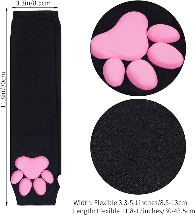 Nydotd Cat Paw Pad Mittens Gloves Kawaii Pink 3D Claw Fingerless Cute Cat - Image 4