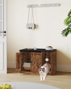 Cat Litter Box Enclosure, Hidden Litter Box Cabinet Furniture - Image 9