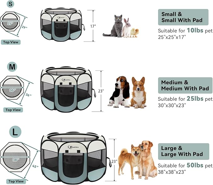 Medium Dog Cat Playpen, Puppy Pet Playpen Indoor - Image 8