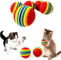 PET SHOW 10pcs 1.38" Red Rainbow Cat Toy Balls Soft EVA Foam Interactive Indoor by PETSHOW