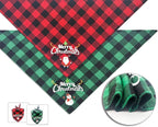 Christmas Dog Bandanas 2PCS-XLarge, Classic Plaid Triangle Holiday Scarf - Image 3