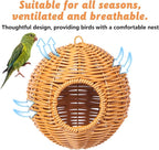 BNOSDM Rattan Bird Nest Parrot Nesting House Parakeet Hanging Swing Soft - Image 6