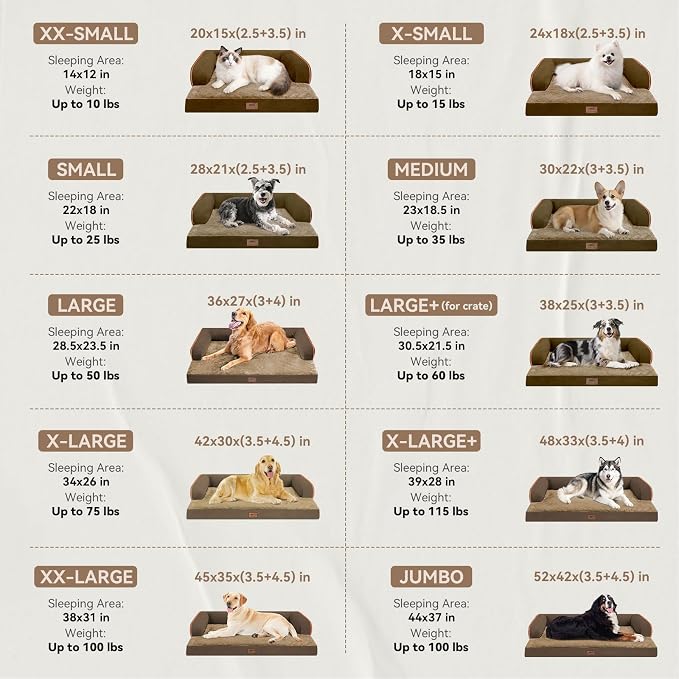 Large Dog Bed Orthopedic Washable: Extra Brown XL XLarge Big Dog Bed - Image 3