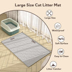 Cat Mat for Litter Box, Large 34" X 22" Cat Litter Mat, Waterproof Silicone Pad - Image 4