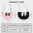 2PCS Cat Beret Hat with Camellia, Adjustable Bow Bandana Scarf Set Pet Princess - Image 2