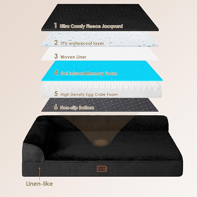 EHEYCIGA Memory Foam Dog Bed Large Size Dogs, Orthopedic Dog Bed Large - Image 5