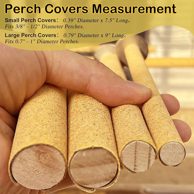 S&X 24-Pack Sand Perch Covers for Parakeets Canaries Finches & Other Small Birds - Image 5