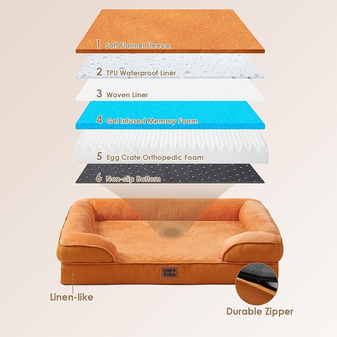EHEYCIGA Orthopedic XL Dog Beds, Waterproof Memory Foam Dog Bed - Image 5