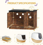 Cat Litter Box Enclosure, Hidden Litter Box Cabinet Furniture - Image 2