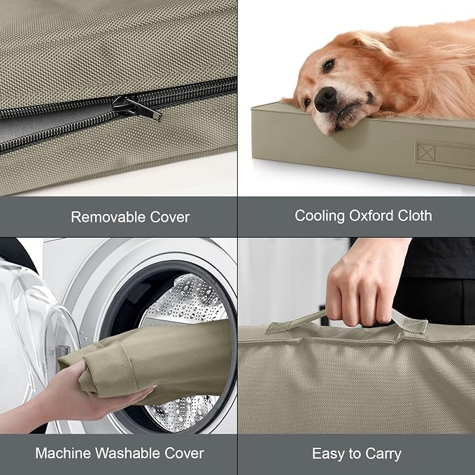 Outdoor Dog Bed for Medium Dogs, Waterproof Dog Crate Mat Orthopedic Egg Crate - Image 6