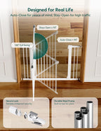 Babelio Baby Gate for Doorways and Stairs, 36“ Tall Pet Gate, PressGuard P7 - Image 6