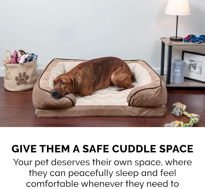 Furhaven Memory Foam Dog Bed for Medium/Small Dogs w/ Removable Bolsters & - Image 9