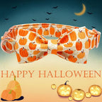 Dog Collars - Halloween Pumpkin Bowtie Dog Collar Gift Soft Bow Collar Pet - Image 3