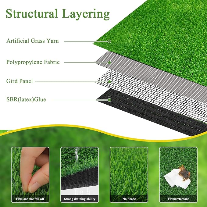 Bsmathom Artificial Grass Rug Indoor Outdoor Rug, Dog Grass Mat - Image 5