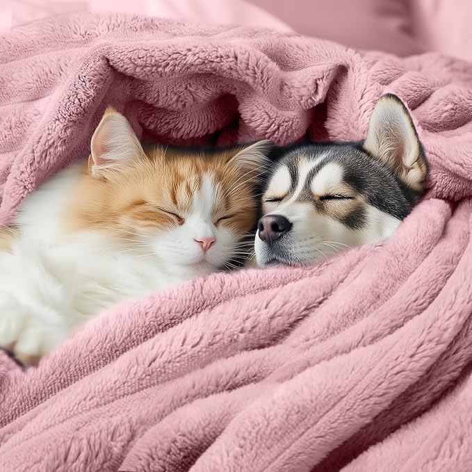 LINENLUX 1 Pack 3 Soft Dog Blanket Washable Warm Fleece Cat Blankets - Image 3