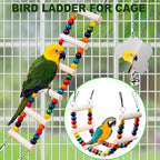 Bird Toys for Parakeets 7Pcs, Wood Parrots Budgie Cage Accessories, Bird Perch - Image 4