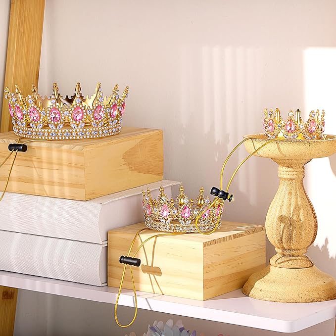 Abbylike Pet Rhinestone King Crown, Queen Crown - Image 3