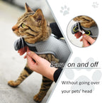 Cat Harness and Leash for Walking Escape Proof Breathable Mesh Fabric, Solid - Image 6