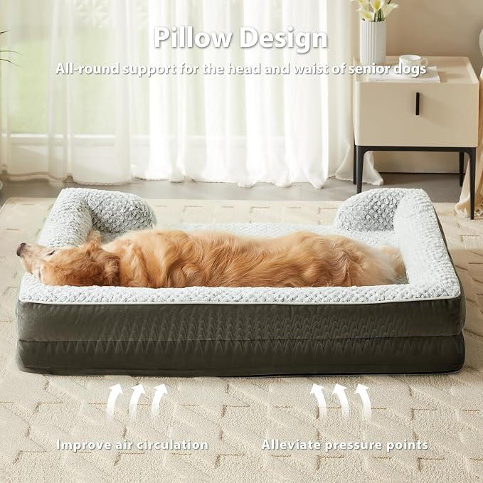Orthopedic Dog Bed for Large Dogs, Egg Crate Foam Bed for Large Dogs, Equipped - Image 2