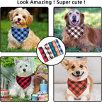Buffalo Plaid Dog Bandanas Fall Christmas Small 6PCS Dog Gifts Red Blue Green - Image 6