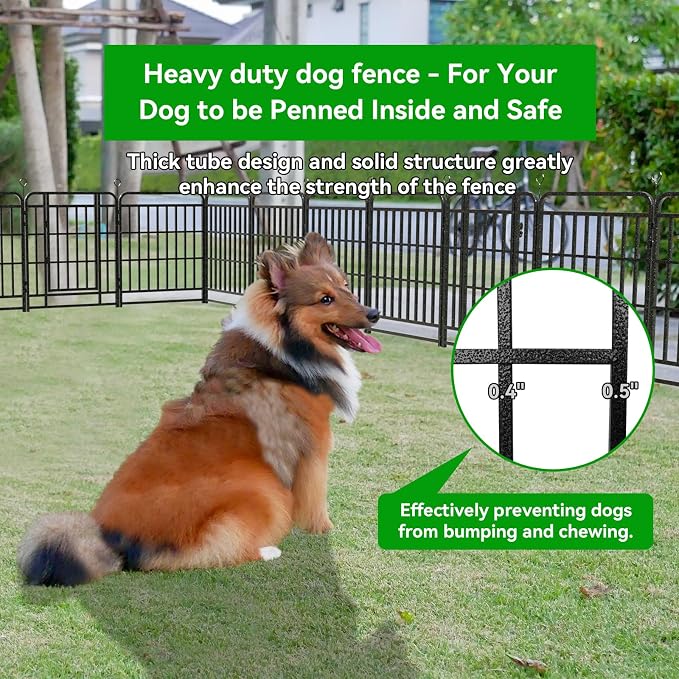 Dog Fence Outdoor 8 Piece Panels 32" Height, Square Steel Pipe - Image 5