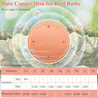 Bird Bath Copper Disk, Premium 99.99% Pure Copper, Less Cleaning Frequency - Image 4