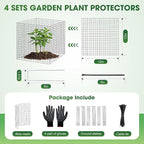 18 PCS Plant Protector from Animals, 6 Pack 12x12 Inch Metal Plant Cages - Image 2