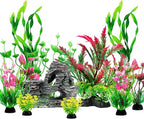 Fish Tank Accessories Aquarium Plants, Aquarium Decorations Plants by QUOZUO