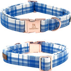 Lionheart glory Dog Collar, Boy Dog Collar Bowtie Blue Plaid Adjustable Dog - Image 2