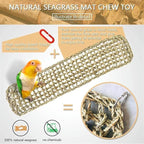 2Pcs Bird Seagrass Mat 20.5×8'' Natural Grass Woven Net Hammock Hanging on Cage - Image 2