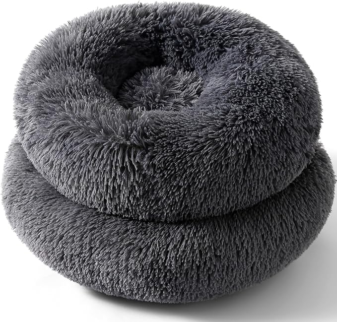 Super Soft Donut Cat Bed and Dog Bed Round Plush Pet Cushion Fluffy Rabbit Cave - Image 6