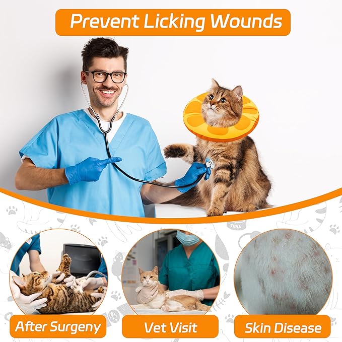 Cat Cone Collar Soft, Adjustable Cat Recovery Collars - Image 6