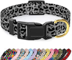 Reflective Dog Collar for Medium Dogs, Cute Leopard Style Adjustable Heavy-Duty by TMOODEL