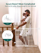 Babelio Baby Gate for Stairs, Kitchen & Doorways, No Bottom Bar| Easy Install| - Image 5
